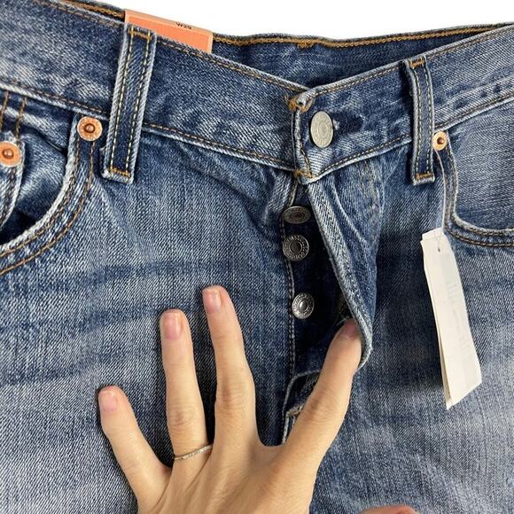 Levi’s 501 Roadside Blues Cut Off Button Fly Shorts 100% Cotton Distressed 29 - Picture 5 of 13